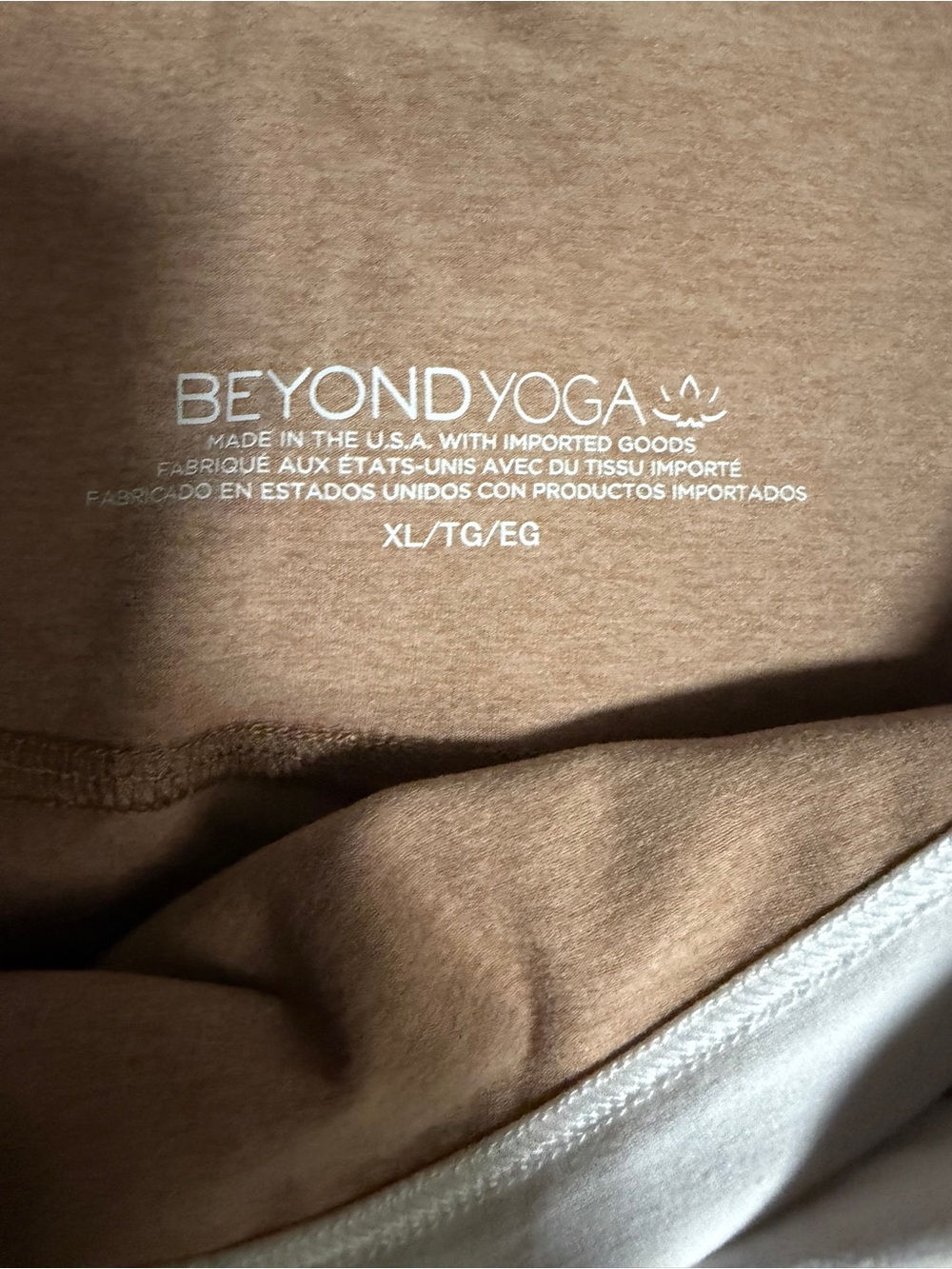 Beyond Yoga Spacedye At Your Leisure Crossover Midi Leggings Tan XL - Picture 4 of 5